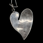 Sterling Silver Large Abstract Heart Necklace
