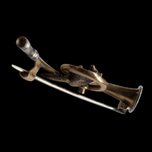 Antique 15K & Platinum Hunting Theme Articulated Fox Horn Brooch England