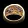 14K Yellow Gold Amethyst & Peridot Floral Flower Motif Ring
