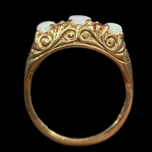 9CT Gold Antique Scrollwork Opal and Ruby Ring 9K