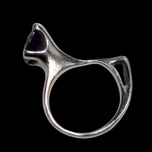 Sterling Silver Purple Sapphire Modernist  / Abstract MCM Ring 6.5 Artist Signed