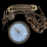 Gold Filled Locket & Watch Chain Necklace by Kathy Barrick One of a Kind Steampunk