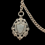 1926 Antique Sterling Silver Pocket Watch Fob With Dog Clip / T-Bar 1926 Medal / Pendant