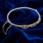 Antique Victorian 19th Century 10K Gold and Seed Pearl Hinged Bracelet