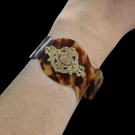Antique Victorian 19th Century Genuine Tortoise Shell Piqué Technique High Karat Gold Bracelet