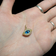 14K Yellow Gold, Blue Murano Glass Bead & CZ Evil Eye Charm / Amulet / Talisman