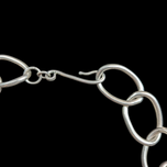 Sterling Silver Circular Link Geometric Necklace