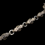 Antique Victorian Gold Filled Watch Chain Link Necklace Floral Motif