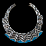 Taxco 970 Silver Large Turquoise Hinged Collar Necklace Statement Piece Monteros