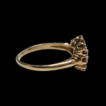 14K Yellow Gold and Garnet Cluster Ring 8 1/2