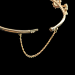 Antique Victorian 19th Century 10K Gold and Seed Pearl Hinged Bracelet