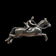 Sterling Silver Jumping Horse Equestrian Rider Brooch