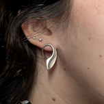 Sterling Silver Hans Hansen Denmark No. 423 Modernist Scandinavian Designer Earrings