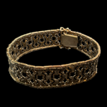 10K Yellow Gold Filigree / Open Work Articulated Panel Bracelet