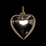 14K Yellow Gold Puffy Heart Charm Pendant