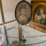 19th Century Silver Folding Lorgnette Opera Glasses on Silver Chain