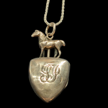 Antique Victorian Sterling Silver Horse Locket 1899 Chester England