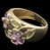 14K Yellow Gold Amethyst & Peridot Floral Flower Motif Ring
