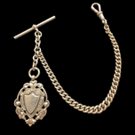 1926 Antique Sterling Silver Pocket Watch Fob With Dog Clip / T-Bar 1926 Medal / Pendant