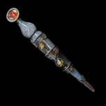 Antique Victorian Sterling Silver Lace Agate & Foil Back Iolite Scottish Dirk Pin Brooch