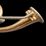 Antique 15K & Platinum Hunting Theme Articulated Fox Horn Brooch England