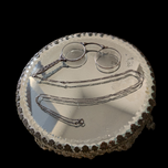 19th Century Silver Folding Lorgnette Opera Glasses on Silver Chain