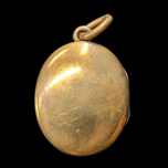 Antique Engraved / Etched Brass Locket With Persian Turquoise Coloured Glass Locket