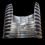 Sterling Silver Large Wide Coil Ribbed Cuff Taxco Mexico Bracelet