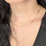 14K Yellow Gold Station Necklace 17"