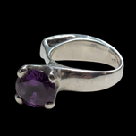 Sterling Silver Purple Sapphire Modernist  / Abstract MCM Ring 6.5 Artist Signed
