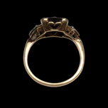 10K White and Yellow Gold, Onyx, and Diamond Signet Style Ring Size 6