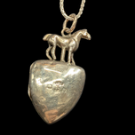 Antique Victorian Sterling Silver Horse Locket 1899 Chester England