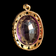 Antique 14K Yellow Gold Natural Faceted Amethyst Filigree Open Work Pendant