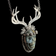 Sterling Silver Labradorite Skull With Antler Necklace