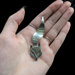 Sterling Silver Geometric Style Sleek Fox Brooch