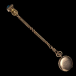 Gold Filled Blue Glass Locket Pocket Watch Fob