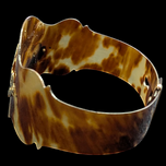 Antique Victorian 19th Century Genuine Tortoise Shell Piqué Technique High Karat Gold Bracelet
