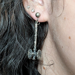 Vintage Guy Vidal Brutalist Pewter 'Trumpet Lichen' Earrings