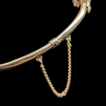 Antique Victorian 19th Century 10K Gold and Seed Pearl Hinged Bracelet