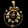 Antique Edwardian 9CT Gold Bow Topped Gold Almandine Garnet & Seed Pearl Lavalier Drop Pendant