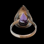 Silver Marquise Purple Sapphire Star Etching Size 6.5