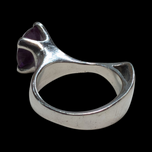 Sterling Silver Purple Sapphire Modernist  / Abstract MCM Ring 6.5 Artist Signed