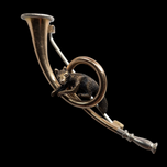 Antique 15K & Platinum Hunting Theme Articulated Fox Horn Brooch England