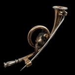 Antique 15K & Platinum Hunting Theme Articulated Fox Horn Brooch England