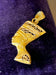 18K Yellow Gold Egyptian Nefertiti Mask Pendant Filigree Open Work