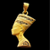 18K Yellow Gold Egyptian Nefertiti Mask Pendant Filigree Open Work