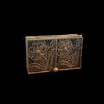 Antique Sterling Silver Filigree Hinged Pill Trinket Box Floral Motif