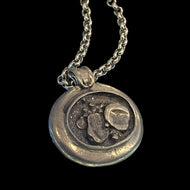 Norway EH Eivind Hillestad Signed & Numbered Modernist Pendant Necklace Pewter