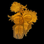 Vintage Signed Fortin Van Gogh Sunflowers in a Vase Pin Brooch
