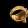 9K Yellow Gold Ram Head Aries Sign With Ruby Eyes Statement Ring